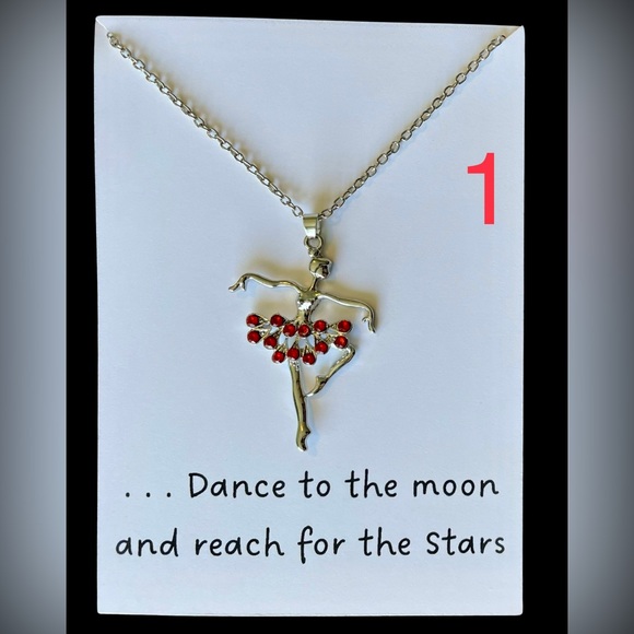 🆕 Silver Ballerina Necklace -Red - Picture 7 of 12